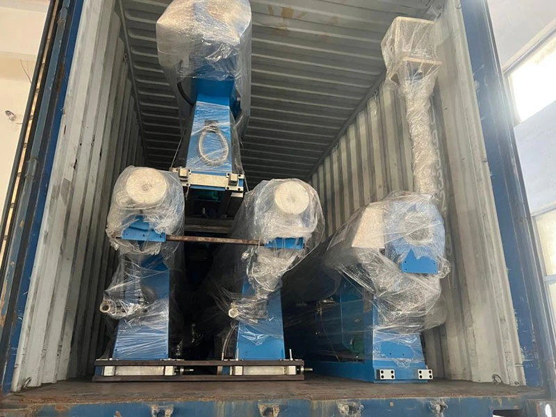 Plastic extrusion machine container loading at Polestar factory