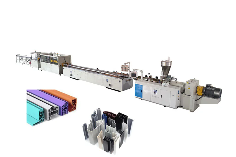 Línea completa de extrusión de perfiles de PVC y WPC