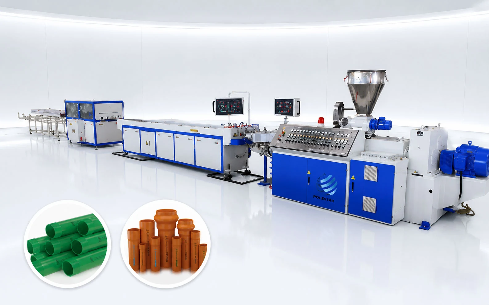 16–32MM four-head PVC pipe extrusion line 16–32MM four-head PVC pipe extrusion line