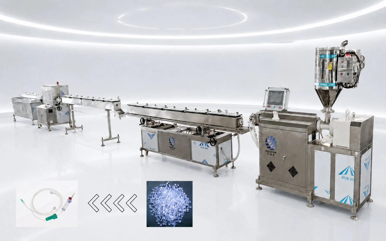 2~6MM PVC medical tube extrusion line 2~6MM PVC medical tube extrusion line