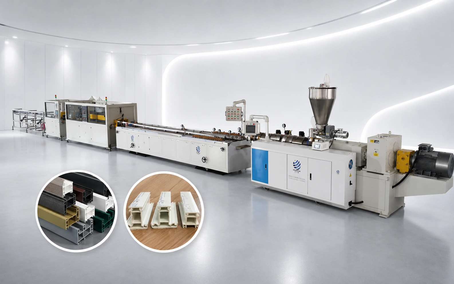 PVC Window Door Profiles Extrusion Line PVC window door profiles extrusion line