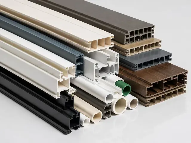 PVC and WPC extruded profiles in multiple cross sections and finishes